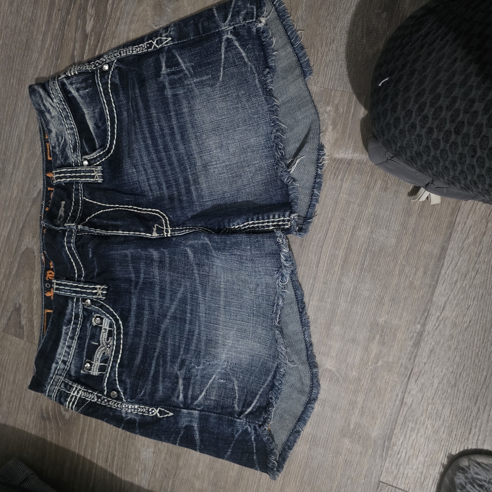 Rock Revival Blue Jean Shorts Distressed Denim